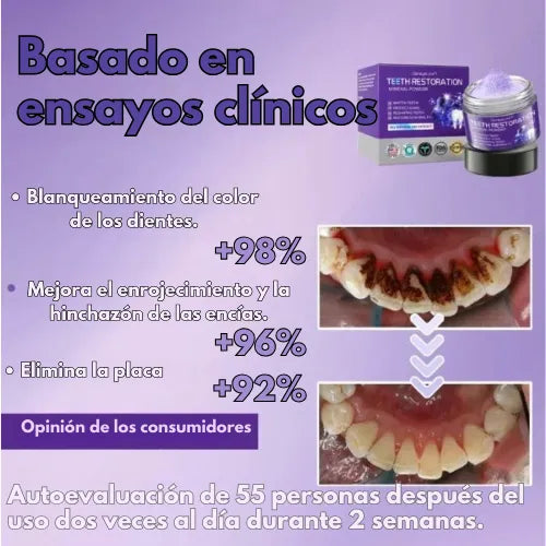 Restauración de dientes en polvo | La solución integral para una sonrisa más saludable.
